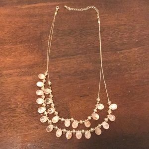Light pink needed layered necklace